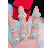 Nhẫn hoa đính đá mạ vàng 18k-NM59