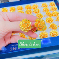 Nhẫn hoa hồng mạ vàng 24 cao cấp mẫu mới về ( nhẫn có kí hiệu )