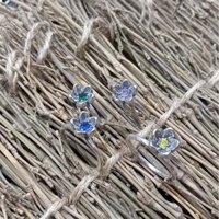 NHẪN HOA SEN BẠC NGUYÊN CHẤT ĐÁ THEO MỆNH