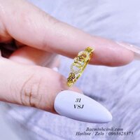 Nhẫn họa tiết 3 kim tiền vàng 10k NNU216