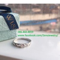 Nhẫn hột basic họa tiết nửa trái tim