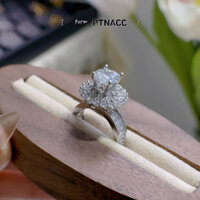 Nhẫn hột cao đế tròn đính đá dành cho nữ, hk xi bạch kim . PTNACC