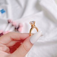 Nhẫn hột cao sang chảnh không phai màu Kami