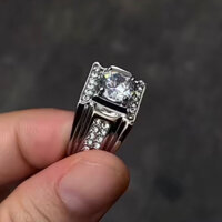 NHẪN HỘT ĐÁ LẤP LÁNH TITAN KHÔNG RỈ