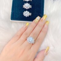 Nhẫn hột đá mạ bạch kim RCLN