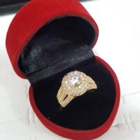 Nhẫn hột trắng mạ vàng 18k