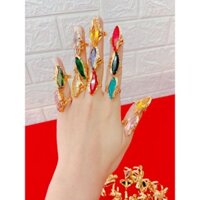 nhẫn hột xoàn dài đủ màu vàng 6k