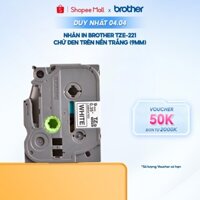 Nhãn in Brother TZe-221 chữ đen trên nền trắng (9mm)