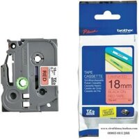NHÃN IN BROTHER TZE-441 / CHỮ ĐEN  NỀN ĐỎ 18MM CHO MÁY BROTHER D450 / D600 / E500 / P750W / P900W