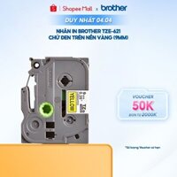 Nhãn in Brother TZe-621 chữ đen trên nền vàng (9mm)