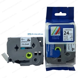 Nhãn in Brother TZe151 (TZe-151) - Black on Clear, 24mm x 8m