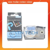 NHÃN IN CASIO PT-24BU – CHỮ ĐEN NỀN DƯƠNG 24MM X 8M