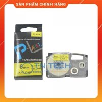 NHÃN IN CASIO PT-6YW – CHỮ ĐEN NỀN VÀNG 6MM X 8M