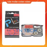 NHÃN IN CASIO PT-9RD – CHỮ ĐEN NỀN ĐỎ 9MM X 8M