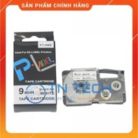 NHÃN IN CASIO PT-9WE – CHỮ ĐEN NỀN TRẮNG 9MM X 8M