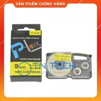 NHÃN IN CASIO PT-9YW – CHỮ ĐEN NỀN VÀNG 9MM X 8M