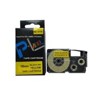 NHÃN IN CHO MÁY CASIO KL-120 / KL-130/ KL-HD1 / KL-820 / KL-7400 / KL-G2 - CHỮ ĐEN NỀN VÀNG 18MM