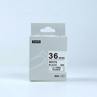 Nhãn in chữ đen nền trắng SS36KW / LC-7WBN (36mm) tương thích máy in nhãn Epson / KingJim Tepra