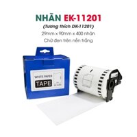 Nhãn in EK-11201 / Chữ đen nền trắng / Tương Thích Với Nhãn Brother DK-11201