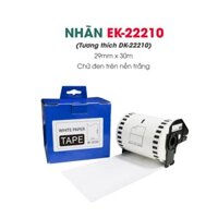 Nhãn in EK-22210 (29mm x 30m) Chữ đen nền trắng  Tương Thích Với Nhãn Brother DK-22210