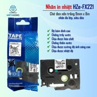 Nhãn In HZe-FX221 (Chữ Đen Trên Nền Trắng, khổ 9mm X 8M) - Tương Thích Nhãn Brother TZe-FX221