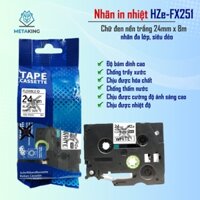 Nhãn In HZe-FX251 (Chữ Đen Trên Nền Trắng, khổ 24mm X 8M) - Tương Thích Nhãn Brother TZe-FX251