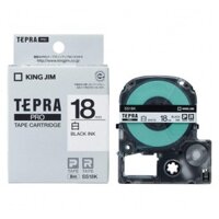 Nhãn in khổ 18mm (Tepra SS18K - chữ đen nền trắng) - tương thích máy in nhãn Epson / Tepra