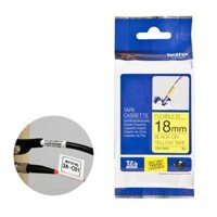 Nhãn in siêu dẻo Brother TZe-FX641 Chữ đen nền vàng Khổ 18mmx8M