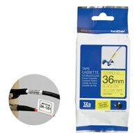 Nhãn in siêu dẻo Brother TZe-FX661. Chữ đen nền vàng , Khổ 36mmx8M