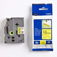 Nhãn in siêu dính Brother TZe-S641 Chữ đen nền vàng, Khổ 18mmx8M