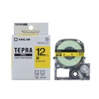 Nhãn in Tepra SC12Y Chữ Đen Nền Vàng, Khổ 12mm - Hàng chính hãng