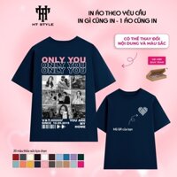 [NHẬN IN THEO YÊU CẦU] Áo Thun Oversize Tay Lỡ Mẫu in ảnh + mã QR fullbox Cotton 100%