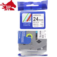 Nhãn in TZ2-251, Khổ rộng 24mm, chữ đen nền trắng, sử dụng cho máy in nhãn Brother