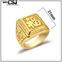 Nhẫn Inox cao cấp chữ Phước màu vàng siêu đẹp, bền màu - Đeo tay vạn sự may