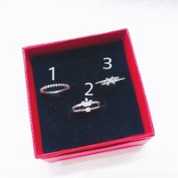 Nhẫn inox đính đá mạ bạc lấp lánh