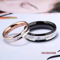 Nhẫn kiểu - nhẫn cặp tình nhân Inox đính hột Forever Love N96