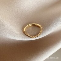 Nhẫn kiểu Pháp mạ vàng thiết kế vintage niche nhiều lớp baroque tối giản dây chuyền ngọc trai tự nhiên kích thước phù hợp cho tất cả