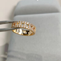 Nhẫn kim cương cao cấp, rộng, hẹp, mạ vàng 18K, nhẫn đôi tinh tế, nhẫn ngón trỏ rỗng