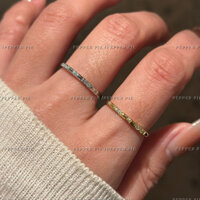 Nhẫn kim cương siêu mịn bằng thép titan không phai màu, có thể giặt được cho phụ nữ, phong cách mặc nhiều lớp, cá tính, cảm giác cao cấp