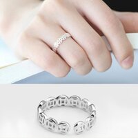 Nhẫn kim tiền bạc Thái Lotus Silver