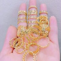 Nhẫn kim tiền bạc xi vàng 18k