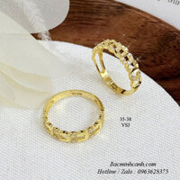 Nhẫn kim tiền đá vàng 10k NNU197