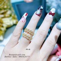 Nhẫn kim tiền đính đá 2023 vàng 10k NNU188