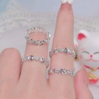 Nhẫn kim tiền đính đá loại dày dặn , sáng bóng - Vàng bạc Khải Khải