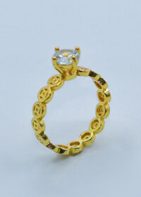 Nhẫn Kim Tiền Đính Đá Tinh Xảo Titan mạ vàng - 7