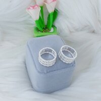 NHẪN KIM TIỀN ĐÔI BẠC ITALY CAO CẤP 925 KHÔNG PHAI MÀU