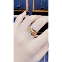 Nhẫn kim tien đồng 2 hàng đeo bền màu