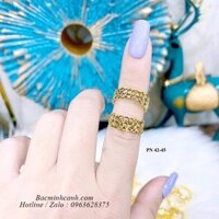 Nhẫn kim tiền kép vàng 10k NNU191