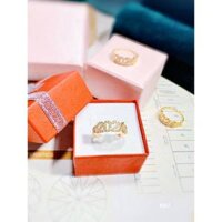 Nhẫn kim tiền mới bạc trắng và xi vàng