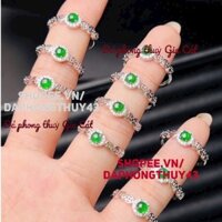 Nhẫn kim tiên ngoc phi thuý lên khung bac mới